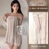 Lencería Sexy Talla Grande Vestido Transparente Encaje Deseo Puro Tirante Descubierto Camisón Apasionado No Necesita Quitarse