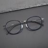 Montura de gafas de titanio ultraligera para hombre 1044, gafas ovaladas de montura completa, sencillas, informales, ajustables, con protección contra la luz azul.