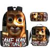 2025 Transfronterizo Nuevo Palo de Madera Tungtungtung Hombre Shan Hai Jing Mochila de Dibujos Animados Mochila Bolso de Hombro Estuche