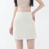 Saia de Bolinhas para Mulheres 2025 Nova Primavera e Verão Cintura Alta Petite Super Moderna Elegante Renda Linha A Bodycon Curta