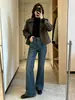 Pantalones Acampanados Adelgazantes de Supermodelo [2 Largos] Pantalones Vaqueros Vintage de Tiro Alto Elásticos en Cuatro Direcciones para Mujer, Jeans Acampanados de Corte Ajustado