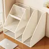 Caja de Almacenamiento de Archivos Soporte de Archivos de Hierro Portadocumentos Vertical Extraíble Estantería Escritorio para Estudiantes en Casa Documento Libro Escritorio