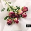 7 Cabeças flor seca imitação flor rosa com folha flor artificial ins retrô fresca flor de seda atacado decoração flor artificial decoração de casa
