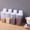 Contenedor de Plástico Estilo Japonés para Almacenar Arroz con Asa Taza Medidora Cubo Sellado para Almacenar Granos