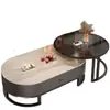 Mesa de centro para sala de estar, uso doméstico, lujo ligero, gama alta, diseño moderno, minimalista, forma ovalada, estilo popular, adecuada para apartamentos pequeños