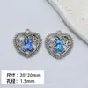 Colgante de aleación estilo Diyins hecho a mano, corazón colorido, etiqueta de oso, joyería, collar, pendientes, pulsera, accesorios, material