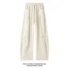 Colección Otoño 2026: Pantalones Anchos Plisados Efecto Lino Blanco, Tallas M-5XL, HK26675-Especial P26
