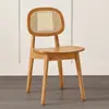 Cadeira de Jantar em Madeira Maciça Cadeira de Rattan Nórdica de Luxo Leve Cadeira de Rattan Moderna Simples Restaurante Loja de Chá com Leite Café Conjunto Completo Cadeira com Encosto
