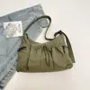 Bolsa de Ombro Versátil Plissada com Cordão e Múltiplos Bolsos Transfronteiriça Novo Modelo 2026 Cor Sólida Casual Texturizada Bolsa Transversal para Mulheres
