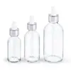Botella de Vidrio Transparente Boston de 30 ml Botella Gotero de 60 ml para Aceite Esencial Botella Vacía de Vidrio Boston para Aceite Esencial de 4 oz 120 ml