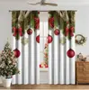 Cortinas com Estampa Digital de Cena de Neve Quente de Natal Transfronteiriça Decoração de Janela de Casa Cozinha Café Cortinas de Janela