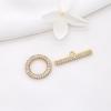 Joias DIY Cobre Fundido Zircônia Colar Conexão Fivela de Joia Cor Dourada de Preservação 14K Simples Redonda Fivela Ot Material para Joias