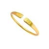 Pulsera Abierta Doble Bendición Electrochapada al Vacío, Finamente Elaborada para Mujeres, Pulsera de Latón Dorado con Acabado Fino de Arena que No se Desvanece Fácilmente
