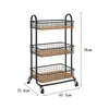 Carrito pequeño exclusivo transfronterizo europeo y americano, estante de almacenamiento de cocina con ruedas, estante de almacenamiento de bocadillos de varias capas, carrito de mano con cesta de malla