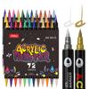 Marcadores Acrílicos de Dos Colores con Punta Suave para Niños, Impermeables y que No Corren, Adecuados para Superponer Colores, Plumas de Graffiti para Estudiantes