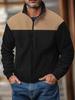 Chaqueta informal con cremallera en el brazo y cuello alto para hombre, de polar, de Amazon, para primavera y otoño, disponible en el mercado transfronterizo.