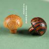 Natural Rosewood/sândalo/arco-íris madeira cogumelo escultura em madeira DIY bonito doce acessórios chaveiro celular corrente pingente