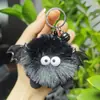 Nuevo colgante de peluche de diablito bola de carbón imitación de pelo de conejo rex para llavero de coche, colgante para mochila escolar, venta al por mayor