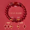 Pulseira Três em Um Seis em Um de Cinábrio Cru com Alto Teor de Areia Dourada Roxa, Areia Vermelha Imperial, Pulseira do Ano de Nascimento, Atacado