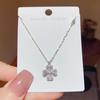 Coreano - estilo requintado high-end sentido micro-incrustado de quatro folhas clavícula cadeia doce pequeno fresco moda colar temperamento nicho colar
