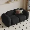 Sofá Doble Pequeño Negro Apartamento Bloque de Tofu Malvavisco Dormitorio Área de Descanso Recepción Salón de Belleza Tienda de Ropa para Mujer