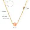 Collar Transfronterizo de Joyería con Goteo de Aceite Flor de Margarita Pequeña Corona Dulce Colgante de Mariposa Cadena para Clavícula Collar de Acero Inoxidable para Mujer