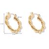 Aretes de Círculo Torcido Aretes Retro Europeos y Americanos Aretes de Círculo Torcido Abierto Chapados en Oro Forma Redonda