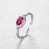 PAG & MAG Anillo Nicho Europeo y Americano Plata S925 Micro-incrustado Rubí Anillo Moda Retro Joyería de Alta Gama