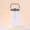Taza de hielo minimalista transfronteriza de sublimación de 20 oz, taza portátil para coche para exteriores con pajita antibacteriana y asa, taza aislada