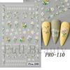 Nuevas pegatinas de uñas transfronterizas al por mayor microtalladas tridimensionales pequeñas flores de margarita mariposa girasol pegatinas adhesivas para uñas