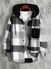 Nova Camisa com Capuz Xadrez para Homem Wish Amazon Outono e Inverno 2024 Calça com Bolso de Aba Camisa Top Espesso de Manga Longa