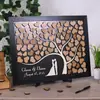 Decoraciones de Boda de Madera al por Mayor, Mesa de Firma de Boda en Forma de Corazón de Madera, Escritorio de Firma para Fiesta de Boda de Madera, Madera Maciza