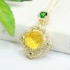 Colgante de Ámbar Natural Aiyu Collar de Flor de Ámbar Dorado Estilo Étnico Venta al por Mayor de Fábrica Dropshipping S3122703