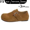 En stock~ Zapatos Birkenstock de cuero genuino con plataforma oculta para mujer, suela suave, cómodos de llevar, zapatos slip-on versátiles