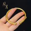 Pulseira Aberta de Cabeça de Abóbora Banhada a Ouro Antigo Tendência Moda Nicho Versátil Pulseira de Abóbora para Mulheres