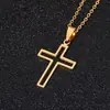 Colar Cruz de Aço Inoxidável Transfronteiriço Europeu e Americano Pingente Cruz Explosivo Joias Geométricas Colar Masculino