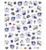 Pegatinas Calcomanías para Uñas Portátiles Panda Mariquita de Siete Estrellas Tortuguita Colección Linda Cuadrícula Completa Linda Pegatinas para Uñas DIY
