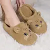 Chinelos Populares Transfronteiriços em Formato de Gato, Pés Quentes, Sapatos Pós-Parto, Essenciais para Inverno em Escritório, Dormitório e Casa, Sapatos Quentes de Pelúcia
