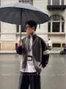 Suéter cárdigan estilo japonés para hombre, marca de moda para primavera y otoño, cuello alto, chaqueta de punto con bloques de color, tejido versátil casual para hombre