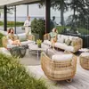 Sofá de Rattan para Exterior, Cadeira de Rattan para Lazer do Sudeste Asiático da Indonésia, Móveis para Varanda Externa Sala de Sol, Conjunto de Pátio Externo