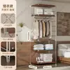 Arara de metal estilo japonês com 60cm de profundidade para instalação, guarda-roupa aberto autoportante, closet, prateleira montada, rack de armazenamento para guarda-roupa