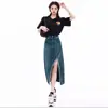Falda de Mezclilla Irregular con Borde Crudo 2025 Falda de Cintura Alta Ajustada de Longitud Media de Gama Alta para Personas Bajas Estilo Nuevo para Mujeres