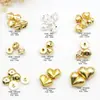 Oro de 18K Color Dorado Antiguo Conservación del Color Rueda Espaciadora de Perlas Color Melocotón Arenado Parche Espaciador Tapón Pulsera Accesorios de Juguete