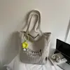 Bolsa de Inverno de Veludo Cotelê Bordada, Elegante e Versátil, Novo Modelo 2026, Cachorro, Casual, Estudante, Bolsa Tote, Bolsa de Ombro