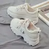 Tênis Branco Crane Dad Sapatos Femininos 2026 Primavera Outono Novo Estilo Coreano Esportivo Casual Sapatos ins Tendência Sola Grossa Versátil Sapatos de Estudante