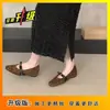 Nuevos Zapatos Mary Jane de Tacón Bajo para Mujer, Estilo Abuela, Primavera/Verano 2025, Perfectos con Faldas, Zapatos de Salón Franceses con Tacón Grueso Súper Elegantes para Uso en Exteriores