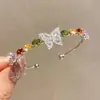 Elegante, luxuoso e de alta qualidade, pulseira aberta de zircônia em formato de borboleta, moderna, grande, requintada, versátil e em formato de gota d'água, para mulheres