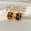Aretes cuadrados de acetato con poste de plata chapado en oro real, estilo vintage, elegantes y lujosos, aretes de alta gama para mujer