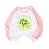 Camiseta de Manga Larga para Niña, Estilo Dibujo Animado Lindo y Adorable, Cuello Redondo, Algodón Puro, Estampada, Corte Holgado, Camiseta Básica para Primavera y Otoño Infantil