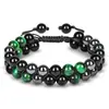 Pulsera de Ojo de Tigre Ojo de Gato Doble Fila Pulsera de Obsidiana con Venas Rojas Turquesa Pulsera de Fantasma Verde Pulsera de Piedra Natural